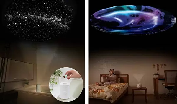 「HOMESTAR aroma＋」（左）と「HOMESTAR AURORA ALASKA NIGHT SKY」の使用イメージ
