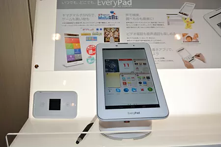 WiMAXのモバイルルータ「Wi-Fi WALKER WiMAX HWD13」（左）と「EveryPad」（右）