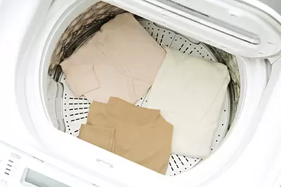 デリケートな衣類を「おしゃれ着トレー」に乗せてしっかり、やさしく洗浄