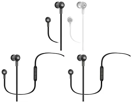 「JBL S100」（上段）と「JBL S100i」（下段左）、「JBL S100a」