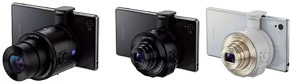 DSC-QX100、DSC-QX10（スマートフォン装着時のイメージ）