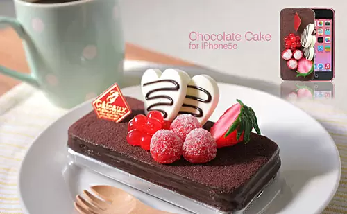 iPhone 5c専用 食品サンプルカバー（チョコケーキ）