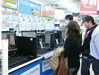 「GALLERIA」を前面に押し出したパソコンコーナー