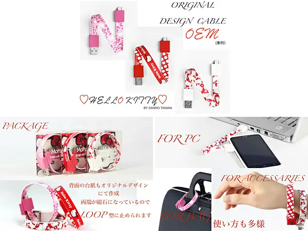 ハローキティデザインのMohzy Loop USB Cable（日本国内非売品）