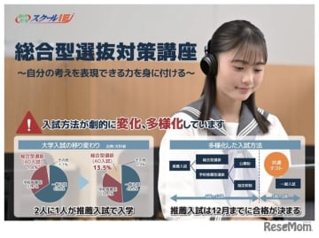 やる気スイッチグループの個別指導塾「スクールIE」は2024年3月1日、「小論文作成力」「自己分析力...