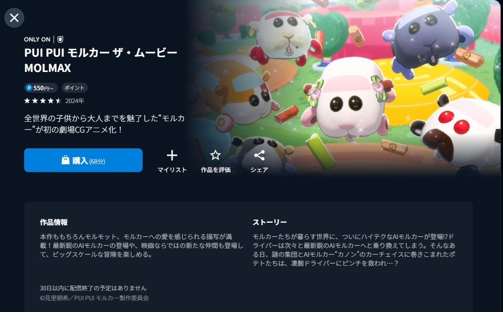 PUI PUI モルカー ザ・ムービー MOLMAX