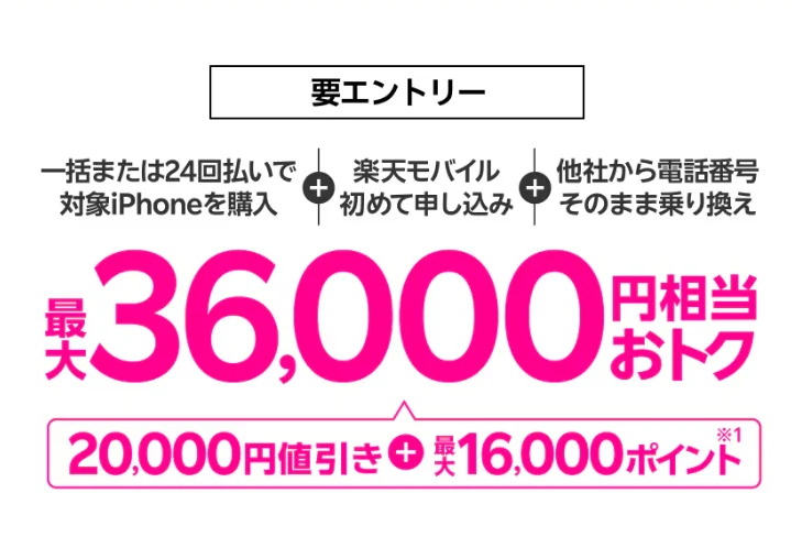 iPhone 17購入で最大36,000円相当還元キャンペーン