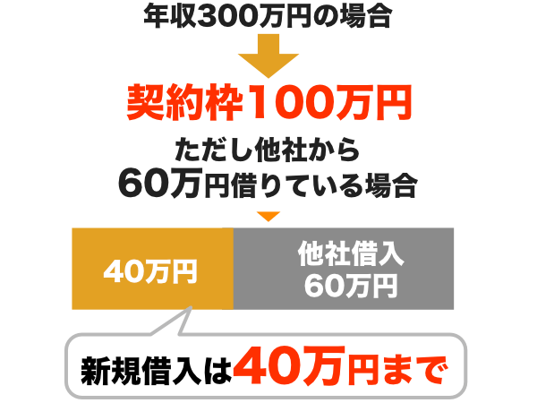 総量規制の対象となる借入枠