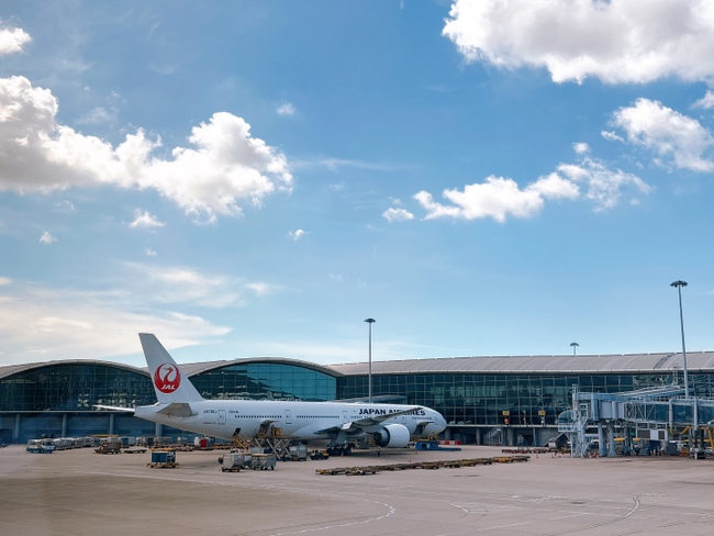 駐機しているJAL機材