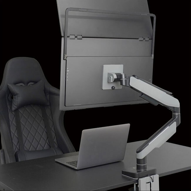 折りたためてコンパクト！ 便利なモードも使えるサンコーの上下2画面