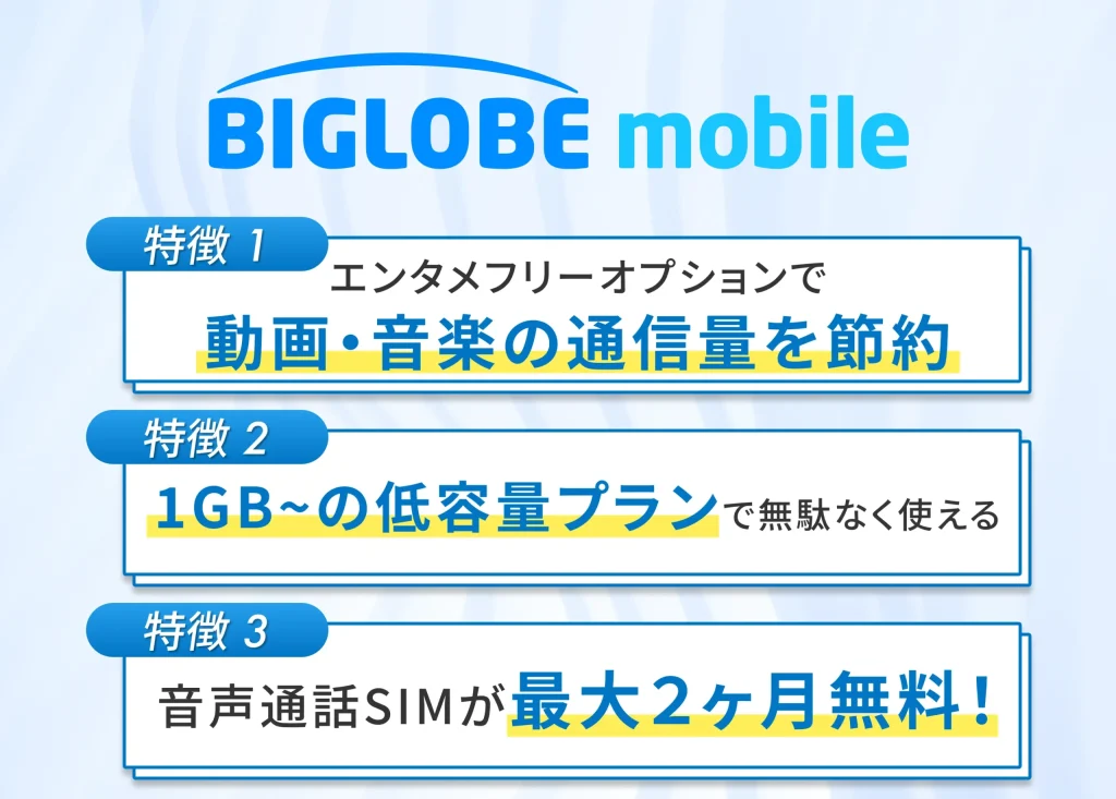 BIGLOBEモバイルはYouTubeなどの動画視聴が多い方におすすめの格安SIM