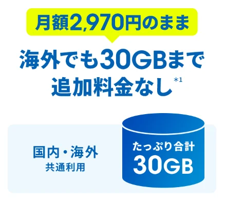 ahamoの海外ローミングで利用できるデータ通信量