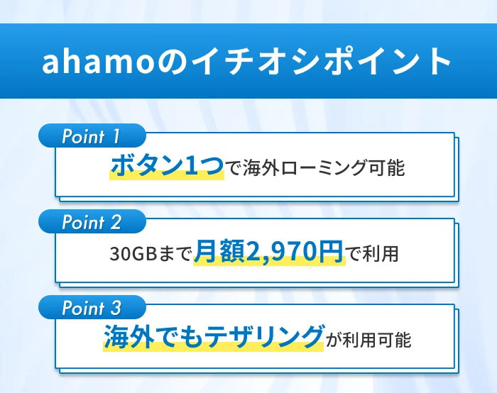 ahamoのイチオシポイント