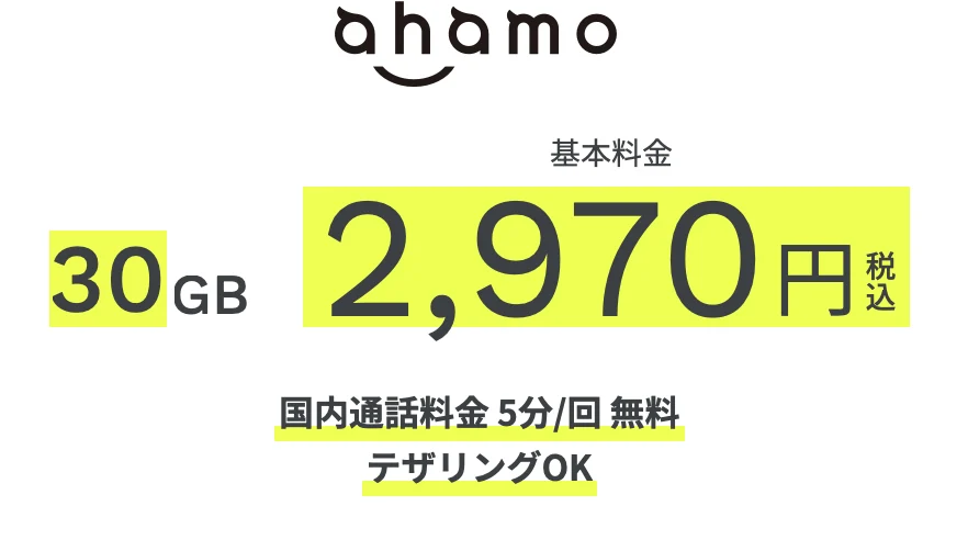 ahamoの月々の料金