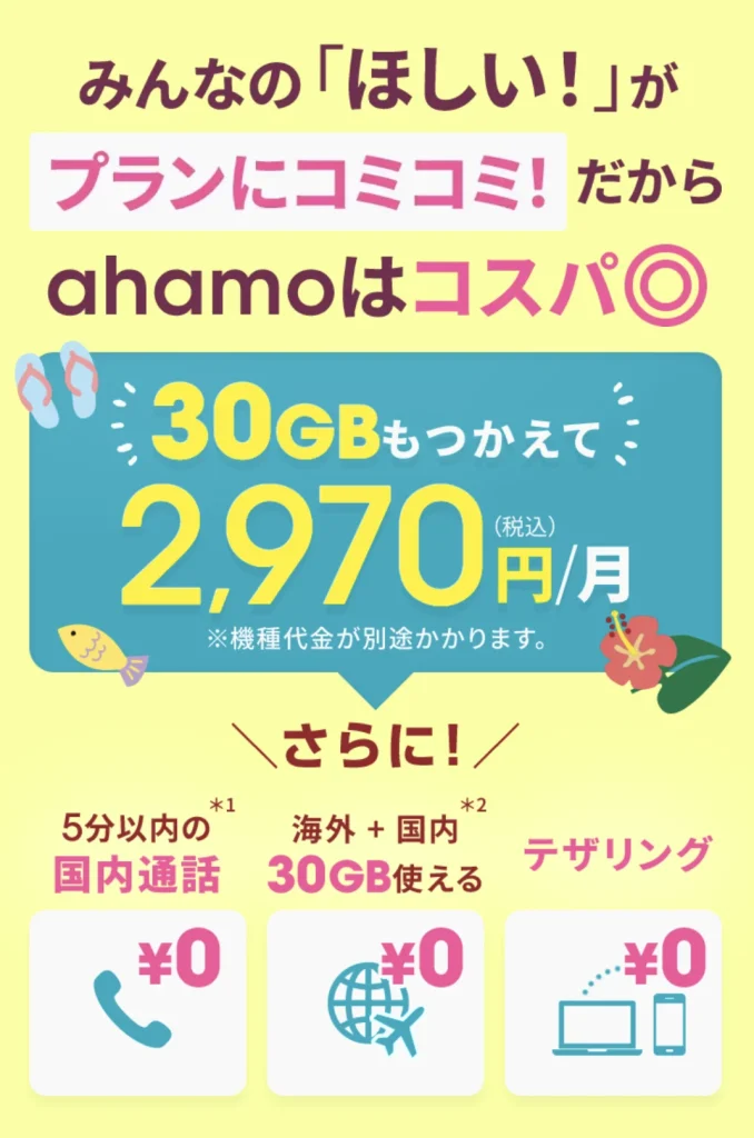 ahamoのお得なプラン内容