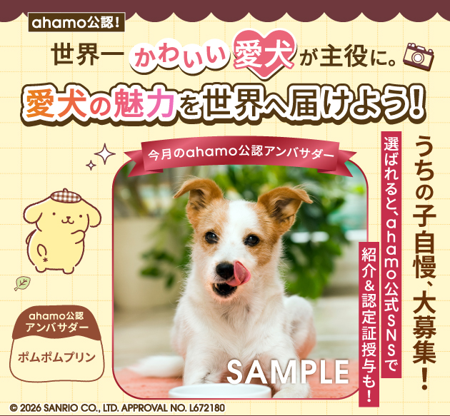ahamoのキャンペーン ahamoわんこ部