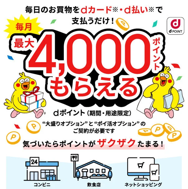 ahamoのポイ活　最大4,000ポイントもらえる
