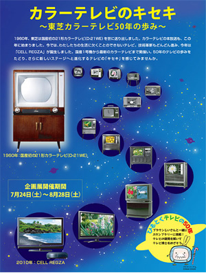 東芝、カラーテレビ50年をたどる企画展、国産1号から「CELL REGZA 