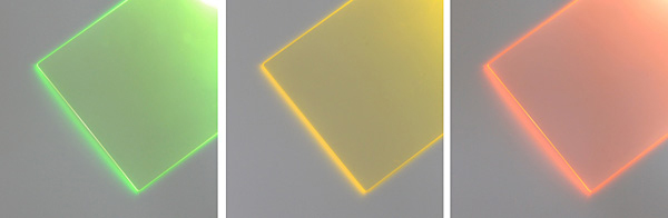 カラーは透光度92%のグリーン、イエロー、オレンジ