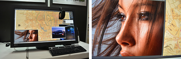 EIZOの「DuraVision FDH3601」。細緻な表示にうなる