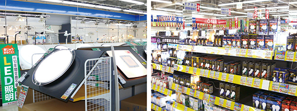 ケーズデンキ吹上店の照明と電球の品揃えは群を抜く