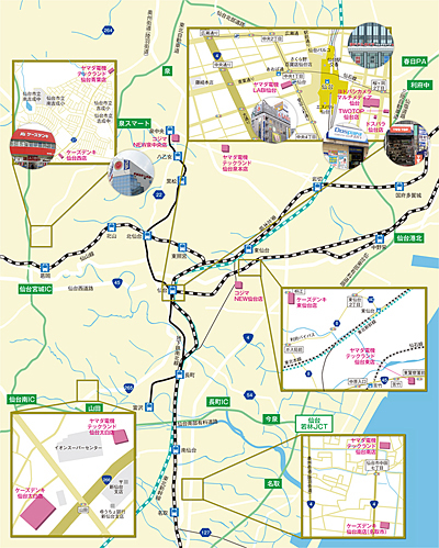 復興をけん引する仙台市のマップ
