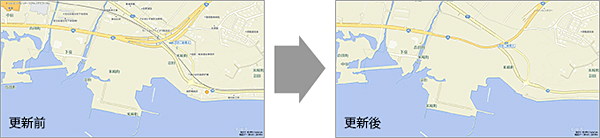 「いつもNAVI」の陸前高田市沼田付近の表示イメージ