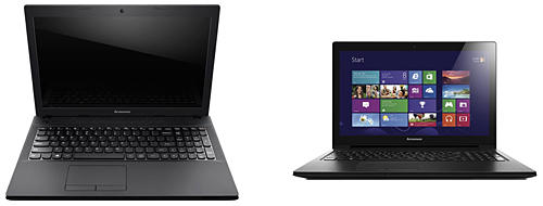 「Lenovo G500」(左)と「Lenovo G500s Touch」