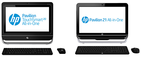 「HP Pavilion TouchSmart 20 All-in-One PC」と「HP Pavilion 21 All-in-One PC」