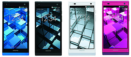 左からブルー、ブラック、ホワイト、ピンク