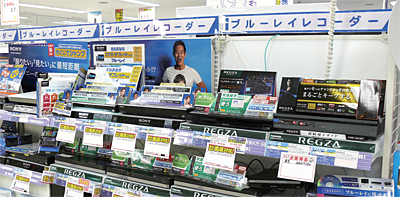 コジマNEWイオン西岡店のレコーダー販売は薄型テレビの売れ行きと比例