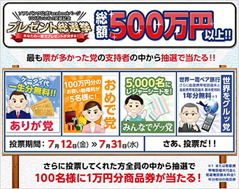 ソフトバンク公式Facebookページ 100万いいね!突破記念 プレゼント総選挙