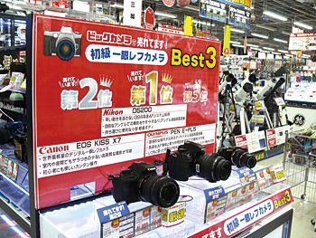デジタル一眼レフカメラの入門機が売れているビックカメラ水戸駅店