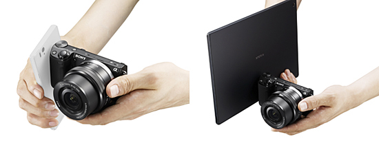 NFC搭載スマートフォンなどにワンタッチで写真や動画を転送