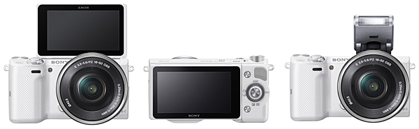 自分撮りに便利な180°チルト可動式液晶モニタを搭載