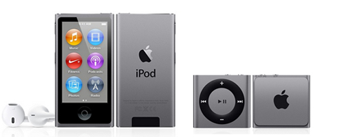 iPod nano、iPod suffleにも「スペースグレイ」を追加した