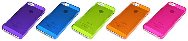 クリアカラーのカラフルなハードカバー・ケース