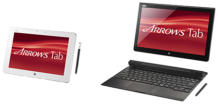 「ARROWS Tab QH55/M」(左)と「ARROWS Tab QH77/M」