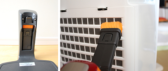 すき間ノズルやブラシノズルで細かいところの掃除ができる