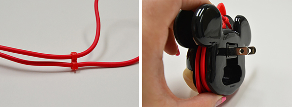 固定ホルダーでケーブルの長さを調節 プラグは本体に収納できる