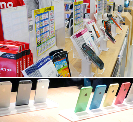 スマートフォン売場(ドコモ)とiPhone 5s/5c