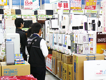 白物家電の売上比率が高いという
