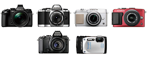 「OM-D E-M1」「OM-D E-M10」「PEN E-P5」「PEN Lite E-PL6」、「STYLUS 1」「STYLUS TG-850 Tough」