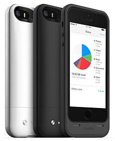 mophie space pack ストレージ内蔵バッテリーケース for iPhone 5s/5