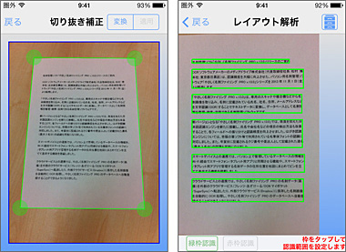 切抜き補正やレイアウト解析(イメージ)