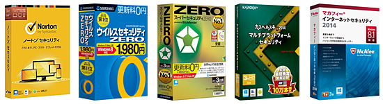 主なセキュリティソフト