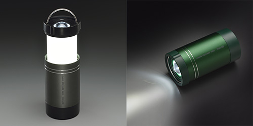 ランタンモードとLEDライトモードのイメージ