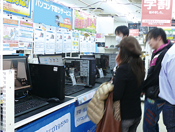 「GALLERIA」を前面に押し出したパソコンコーナー
