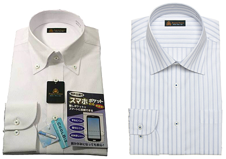 スマホポケット付シャツ