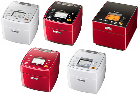 「本炭釜 NJ-VW105」「蒸気レスIH炭炊釜 NJ-XS105J」、「炭炊釜 NJ-VX105/NJ-VX185」